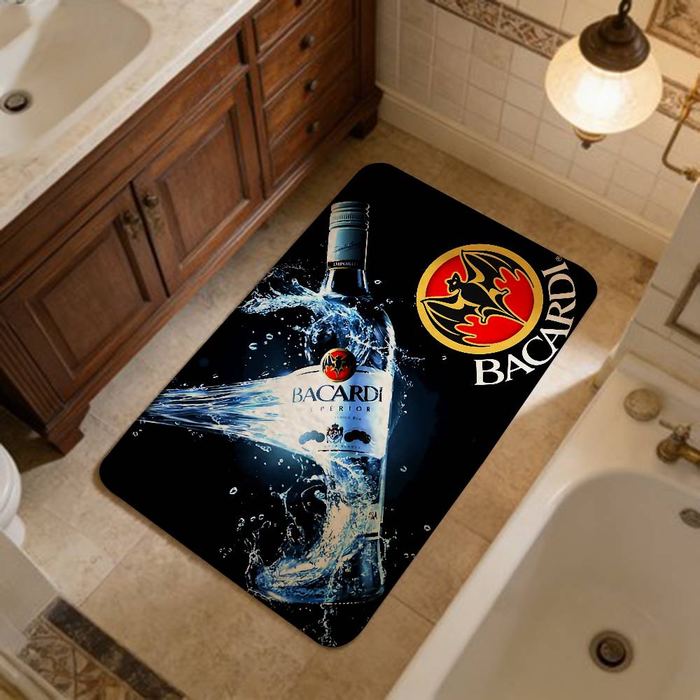 

B-Bacardi Rum Vampire Bat Door Mat Washable Non-Slip Living Room Sofa Chairs Area Mat Kitchen Doormat Area Rug 40x60cm