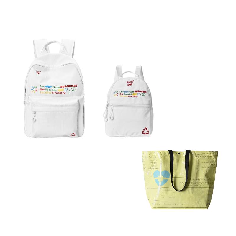 FINITE LOOP Recycled Polyester Backpack Unisex White K1021-X