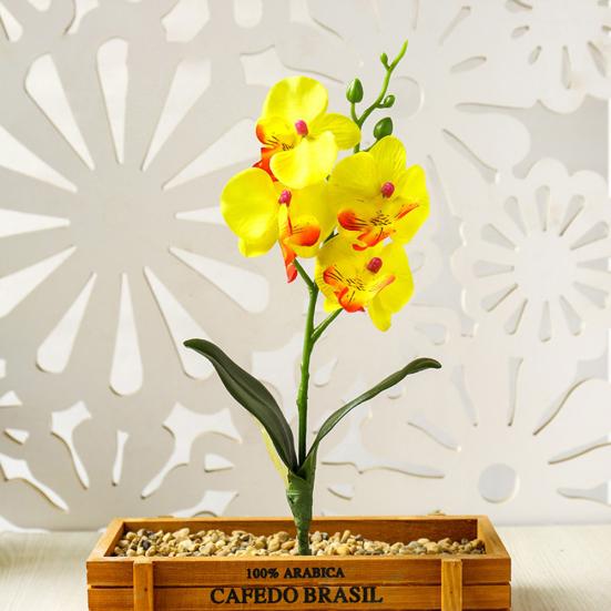 1 szt. Sztuczny motyl orchidea kompozycja kwiatowa ogród DIY dekoracje na biurko na przyjęcie