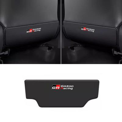LGPE6 Leather Car Seat Back Anti Kick Pad Mats Cover For GR Gazoo Racing CAMRY Prado YARIS CHR RAV4 Auto Interior Accessories