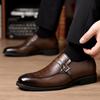 New for Men Leather Casual Shoes Stone Pattern Pointed Toe Dress Shoes Business Leisure Shoes Big Size