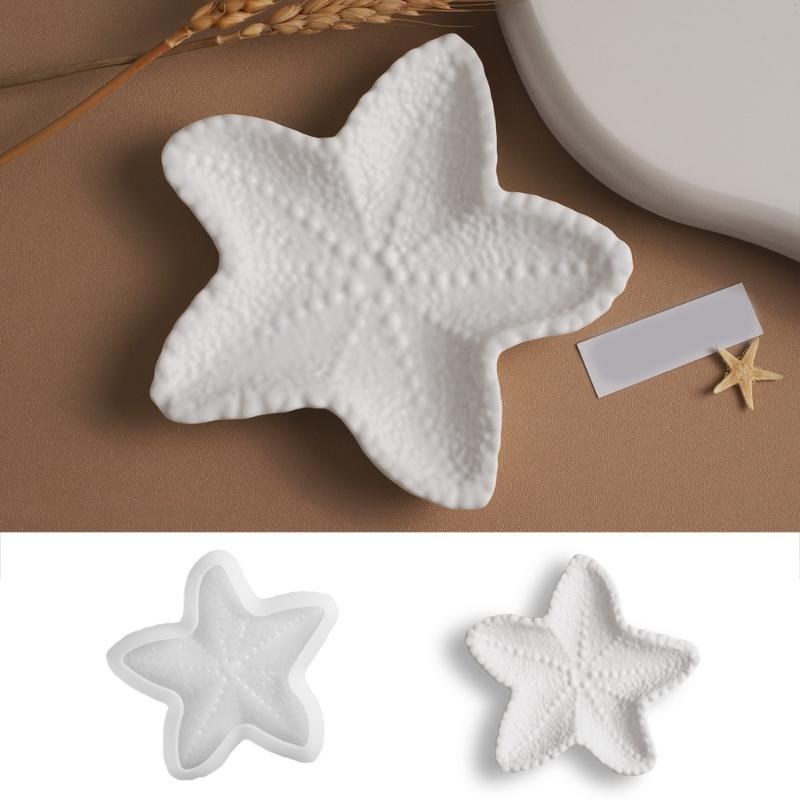 Practical Art Starfish Tray Mold Portable Accesory for Epoxy Resin Jewelry Plate and Candle Holder Home Decoration