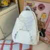 Cute Angel Wings Quilted Backpack Fashion Nylon School Bag Stylish Embroidered Pattern Casual Backpack Spacious Daily Travel Bag