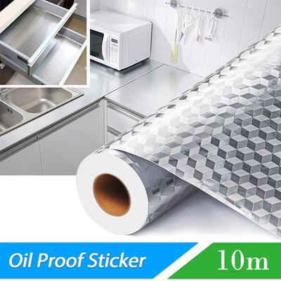 40cm Dekorative Wasserdichte Ölbeständige Feuchtigkeitsbeständige Schimmelresistente Selbstklebende Tapete mit Metallischer Textur Küchenaufkleber