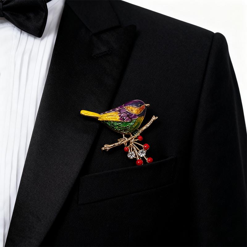 1PC Broche Accessoire Vêtement Minimaliste Émail Élégant Durable Minimaliste Polyvalent-Porter Oiseau Adapté au Quotidien 4x3.5cm