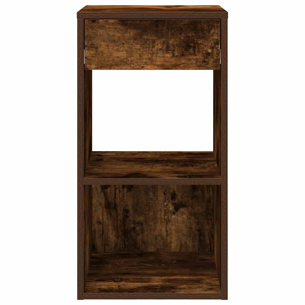 Nightstand with Drawer Smoked Oak 35 X 34 X 66.5 Cm