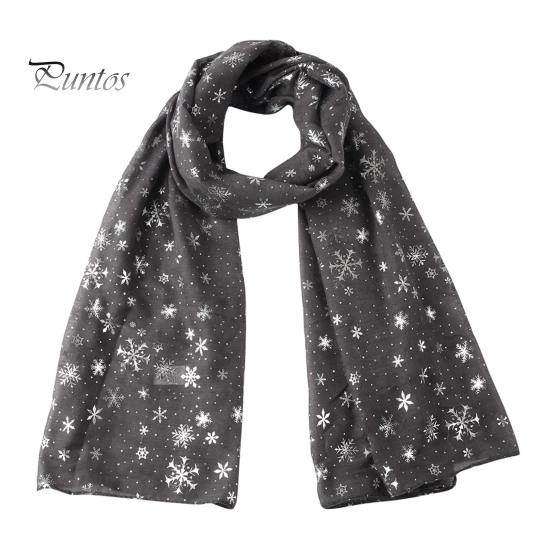 Feiertags-Accessoire Glitzernd Funkelnd Folien-Schneeflocken-Print Schal für Damen, Weihnachten Atmungsaktiv Kaltwetter-Thema Schal Wickel, Herbst Winter