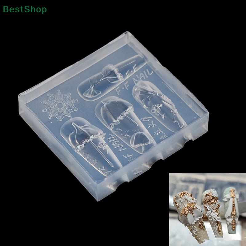 3D Relief Lace Umbrella Silicone Nail Art Mold DIY Nail Decor Transparent Manicure Template