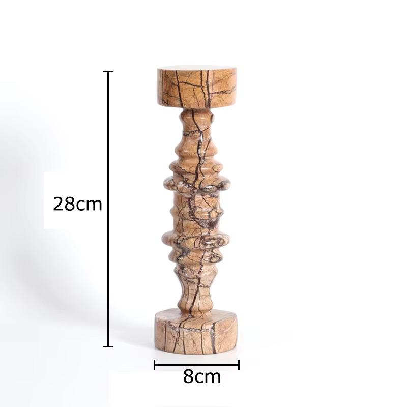 Natural Marble Candle Holder Romantic Dining Table Candlestick Desk Decoration Ornaments Wax Melt Burner Marble Candle Holders