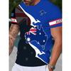 T-shirt Grafica con Bandiera Australiana da Uomo Nuovi Arrivi Felice Giorno dell'Australia T-shirt con Stampa Digitale Casual Manica Corta Girocollo
