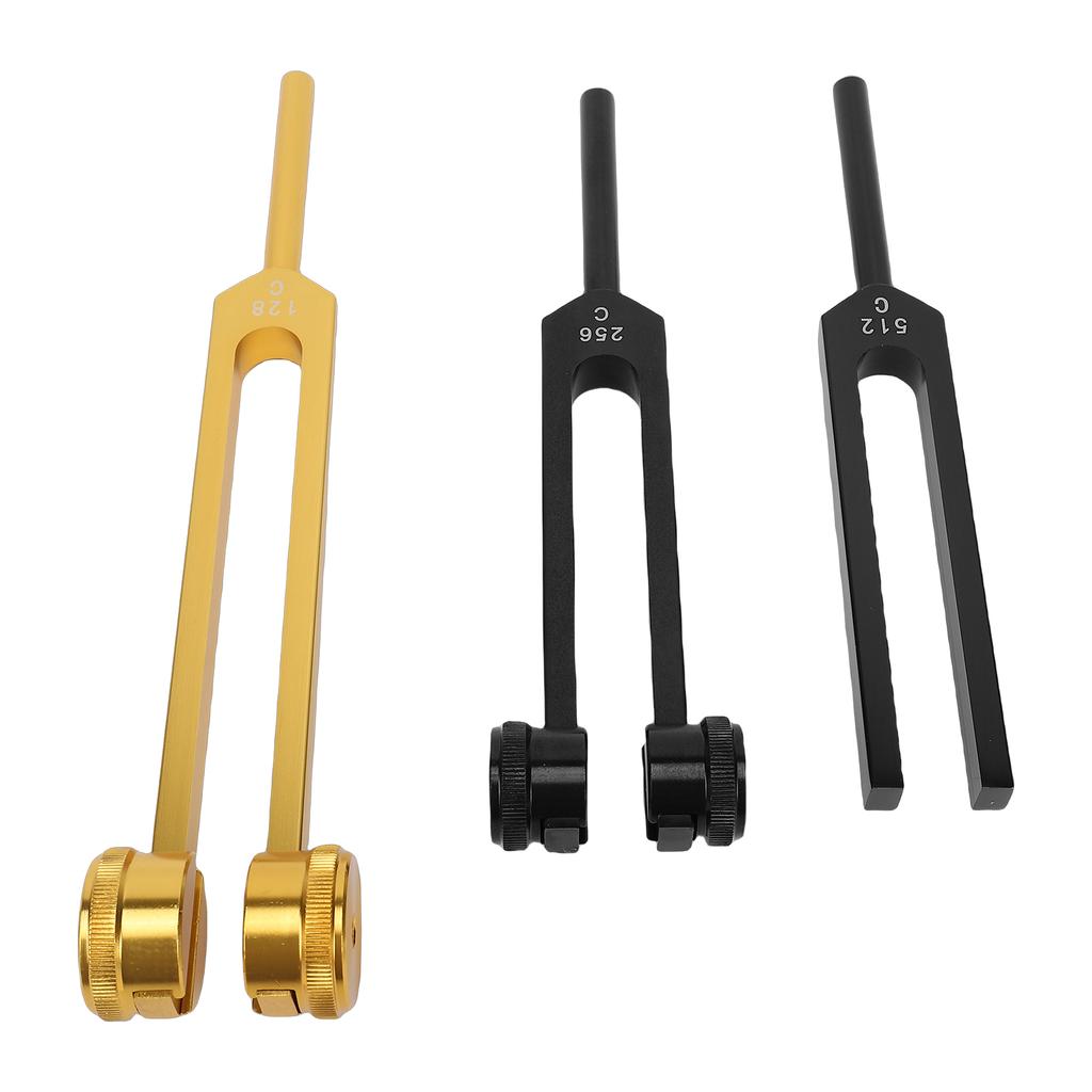 128Hz 256Hz 512Hz Aluminiumlegierung Stimmgabel Set mit Basis für Chakra-Ausgleich Yoga Meditation
