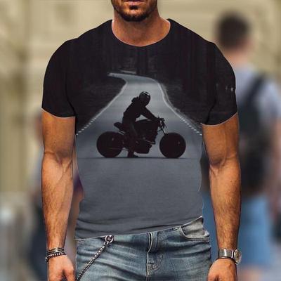 Fashion Motorcycle Graphic T Shirts For Men Summer Trend Short Sleeve 3D Printed Rider T-shirts Loose Streetwear Cool Tees Tops