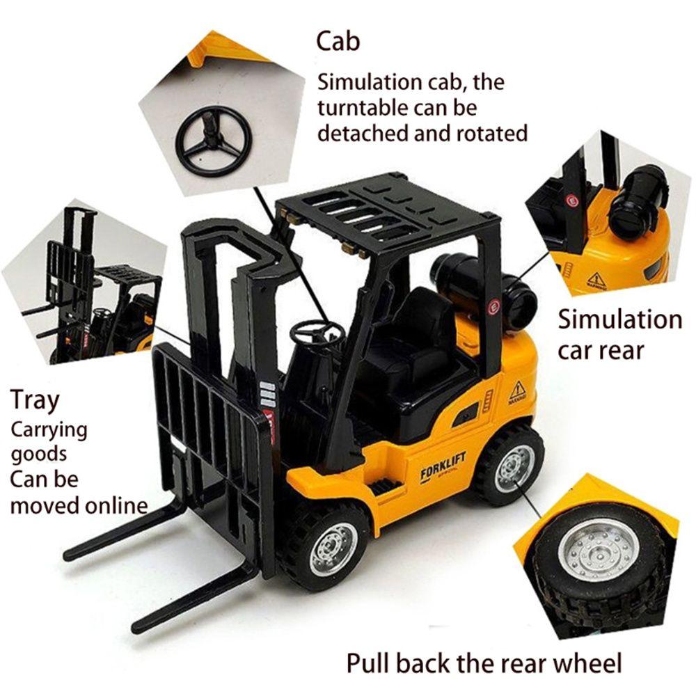Model Vehicle Set Pallet Interactive Toy Vehicle Construction Die-Cast Model Forklift Friction Toy