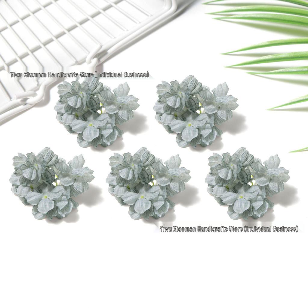 Multi-color Burned Edge Silk Hydrangea Hairpin – Creative DIY Hanfu Hair Accessory for Graduation Caps