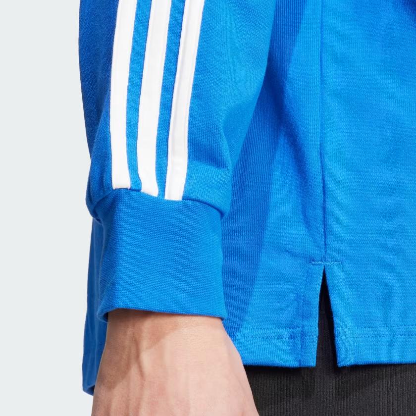 adidas Originals Adicolor Rugby Long Sleeve Polo Shirt Blue IZ2463