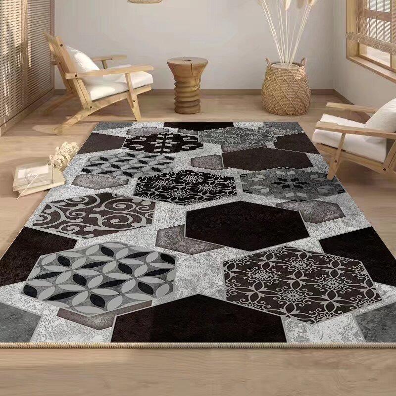 Carpet Living Room Dirt Resistant and Easy To Maintain European Retro Foldable Rug Washed Bottom Thickened Anti Slip Floor Mat