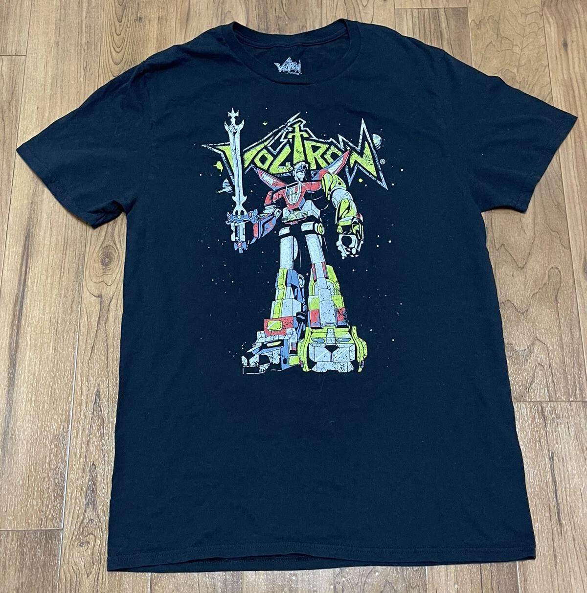 Voltron Legendary Defender Black 100% Cotton T-shirt Mens Tees Top Sz Medium Mens Graphic Rare M