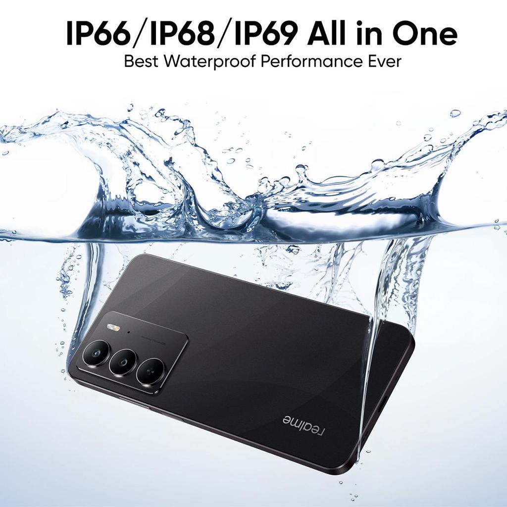 Realme C75 6000mAh Battery 45W Fast Charging IP69 Waterproof Rugged Smartphone 6.72" 90Hz Display