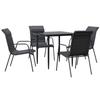 VidaXL Garden Dining Set 5 Pcs Black Textilene and Steel 3200703