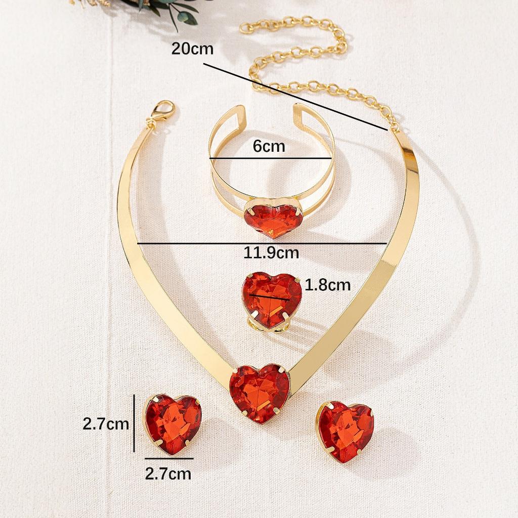Fashion  Jewelry Set Necklace Bracelet Earrings Ring  For Women Ladies