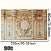 2D Barock-Kulisse im Vintage-Stil, Luxuriöser Goldener Palastwand-Hintergrund für Studio-Porträts
