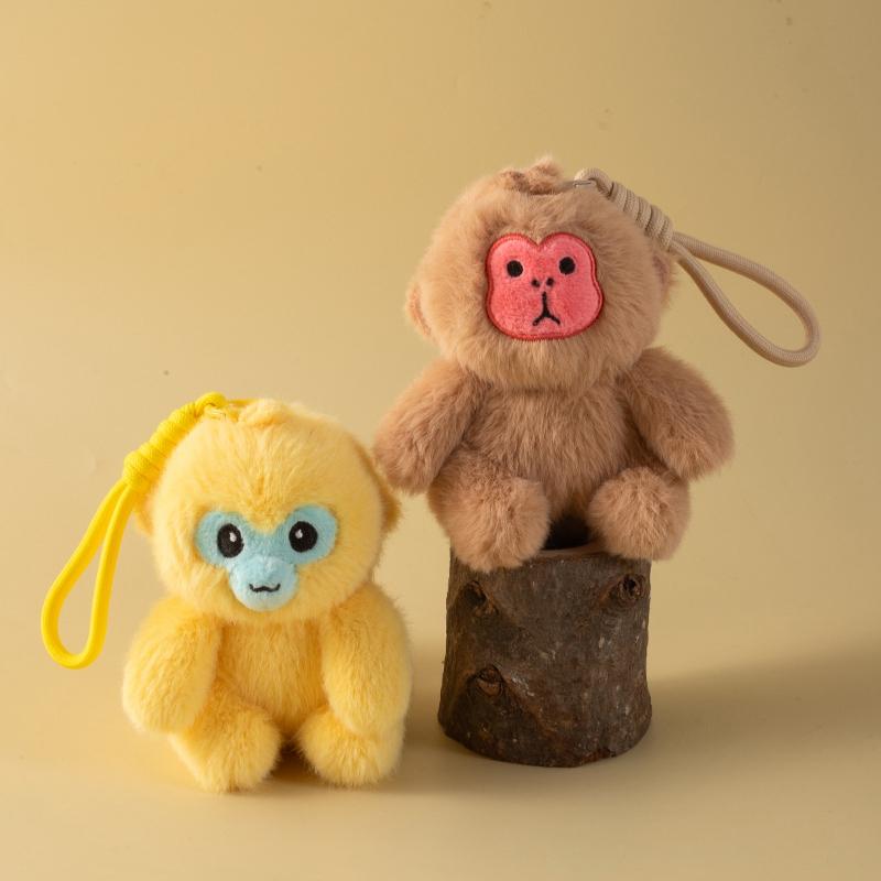 Hot 1pc 12cm Cute Monkey Plush Pendant Keychian Macaque Golden Monkey White-faced Saki Doll Stuffed Animal Toy Kid Birthday Gift