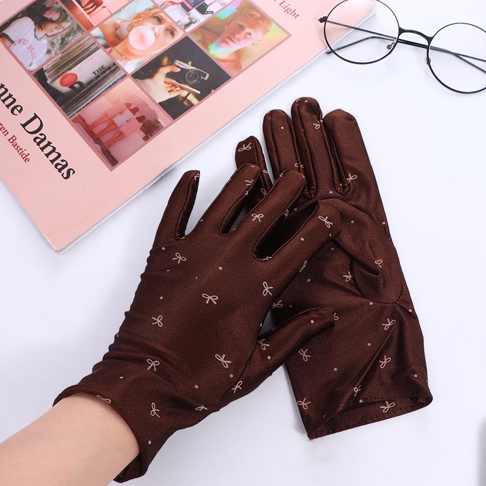 Abrasion-resistant Summer Bow Pattern Driving Gloves Sun Protection Mittens Outdoor Sports Gloves