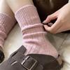 Pink Australian Fleece Socks Thickened Warm Socks Cartoon Striped Cute Plush Floor Socks