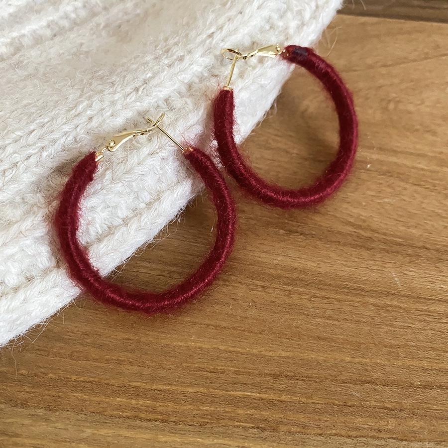 

Geometric Flocked Hoop Earrings - Retro Autumn/Winter High-End Statement Jewelry