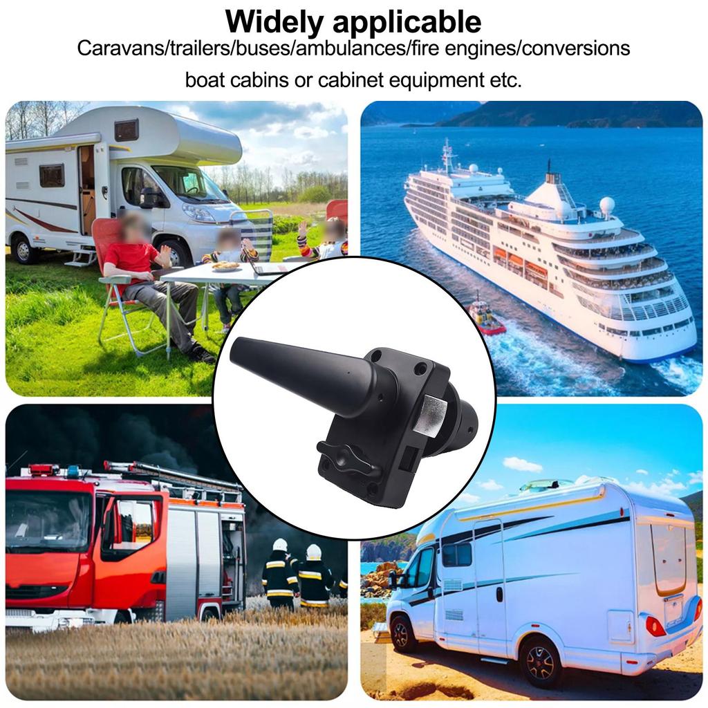 1x Metal L-Type RV Toilet Door Lock Keyless Level Handle Black 0100935 RV Modified Car Yacht Bathroom Door Lock Mechanisms