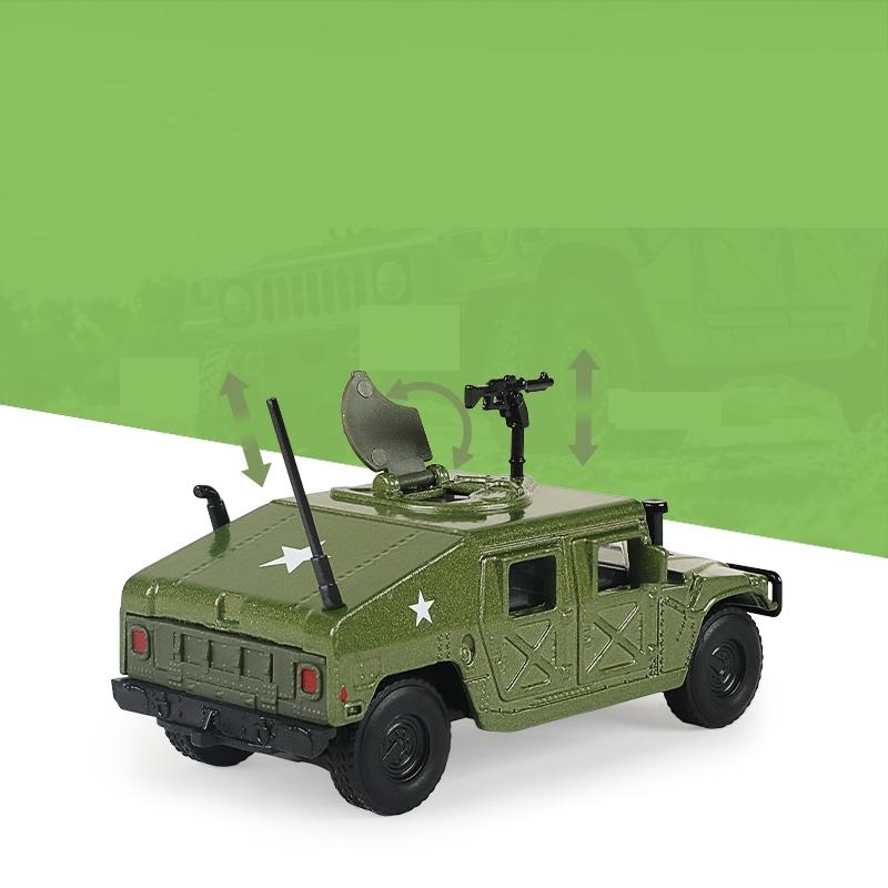 1/64 Hummer H1 Katonai Hadsereges Jármű Miniatűr Modell Cinkötvözet Játékautó Szabadon Futó Kerekek Fém Fröccsöntött Gyűjtemény Ajándék Gyerekeknek