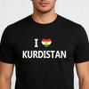 I Love Kurdistan Flag Design Unisex TShirt Kurdish Daily Life Casual Cotton Shirt Men Women Simple Summer Clothing Modern Tee