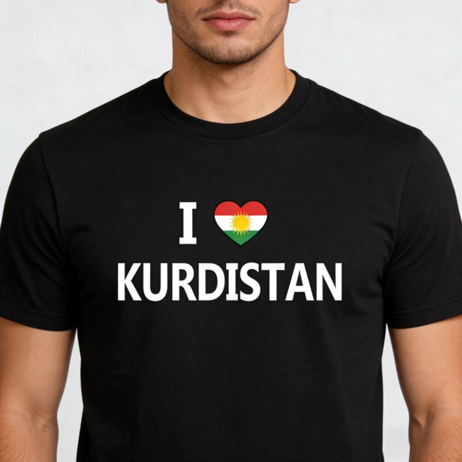

I Love Kurdistan Flag Design Unisex TShirt Kurdish Daily Life Casual Cotton Shirt Men Women Simple Summer Clothing Modern Tee XXXXXL