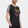 Adidas Neo Three-Stripe Pattern Print Round Neck Short Sleeve T-Shirt Women Tops Black GK1567