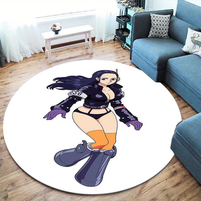 One Piece Boa Hancock Round Area Rug Carpet Rug For Living Room Bedroom Sofa Playroom Decor Nonslip Floor Mat