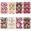 6Pcs/Set Colorful Glitter Painted Christmas Balls Plastic Xmas Hanging Ball  Festival Party Decor