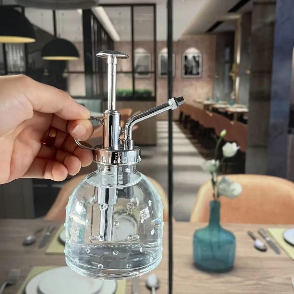 Hand Pressure Garden Watering Can Push-type Clear Flower Sprayer Glass Spray Bottle  Household