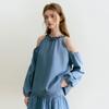 Ledin Resort Style Halter-Neck Off-Shoulder Chiffon Top