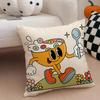 Retro Pop Cartoon Food Cushion Cover Throw Pillow Cover Hidden Button Durable Polyester Chair Cushion