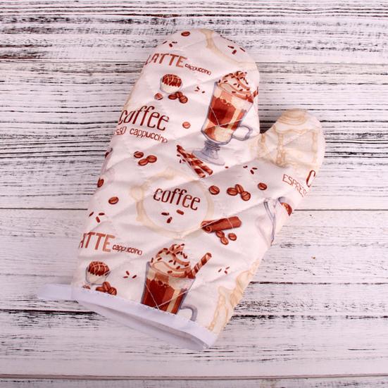 1Pc Mitt Soft Oven Resistant Polyester Texture Heat Floral Printed Microwave Glove Baking