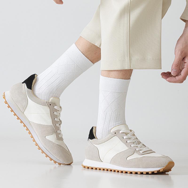 Men's Business Casual Cotton Socks - Black, White, Grey, Ribbed, High-Elastic, Anti-Pilling, Boneless, Mid-Calf, All-Season.