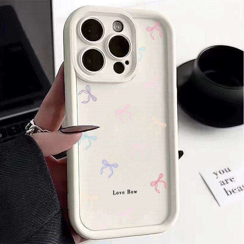 Custodia per Telefono per Motorola Moto G04 G24 G54 G05 G34 G75 G14 G15 E13 E40 E14 E22 E32 G9 G Play 2025 Cover Silicone Fiocco Rosa Custodia