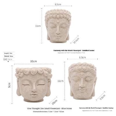 Buddhas Head Garden Planter Weather Resistant Resins Materials For Years Round Use