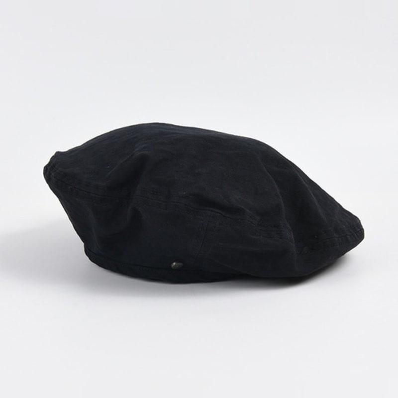 LOOKING4U On the Moment Solid Cotton Beret C1 Black
