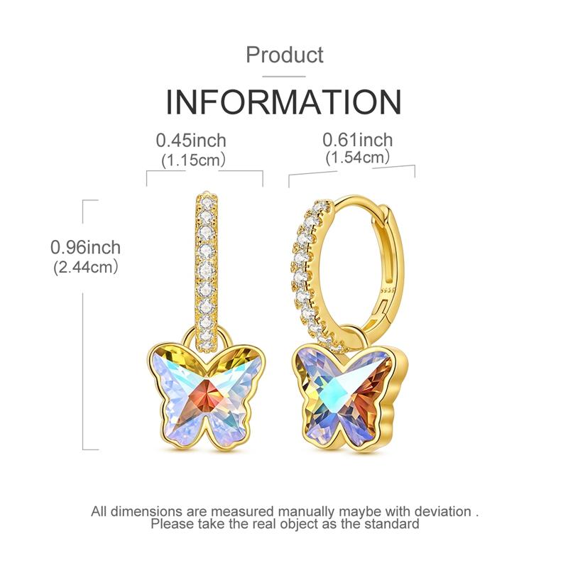 Gold Serie Hoop Earrings 925 Silver Sparkling Irregular Shape Feather Star Earrings Stud for Woman Girl Jewelry Gift