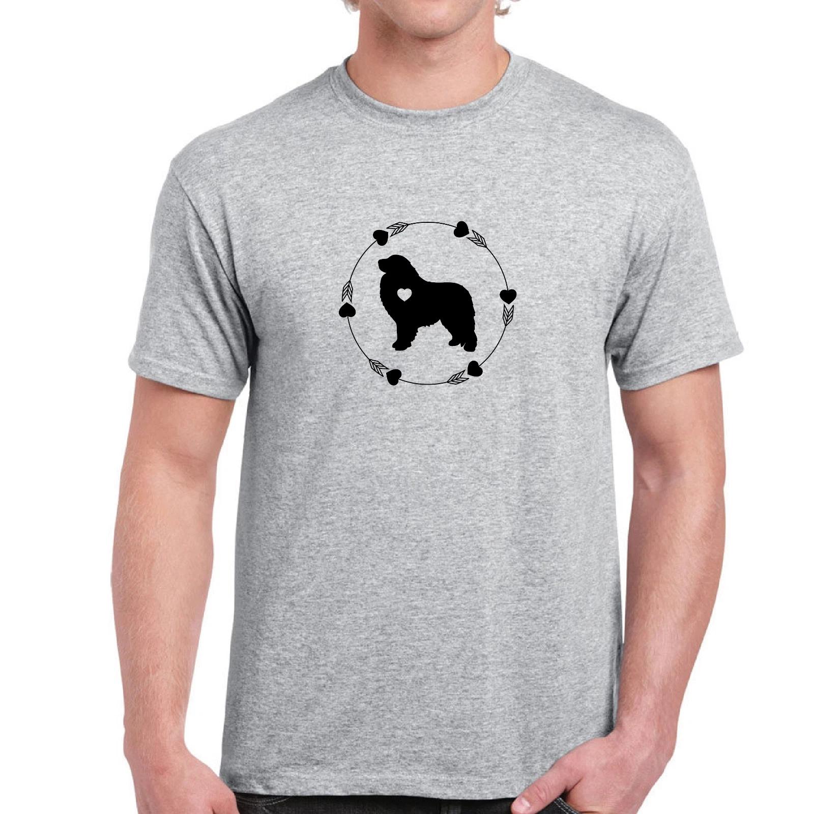 Great Pyrenees Dog Breed Great Pyrenees Heart Fur Babies Cotton Gray T-Shirt S