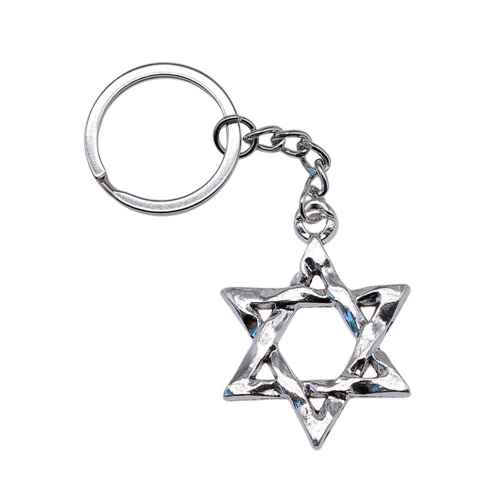 Celtic Knot Charm Hexagram Keychain Irish Amulet Key Ring 28mm Ring