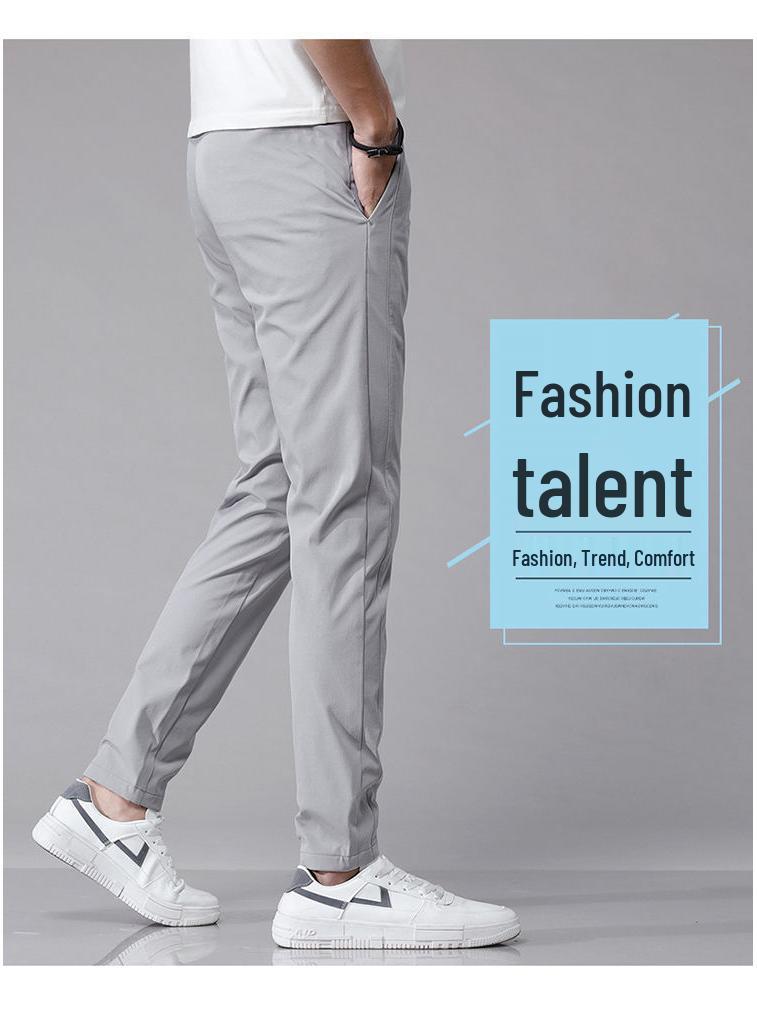 Black Label Plus Men's Slim Fit Fleece Pants - Autumn/Winter Korean Style Large Size Straight Business Casual Trousers