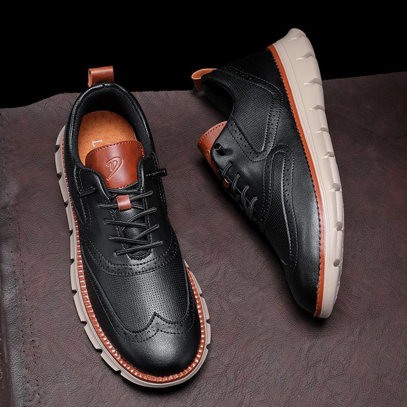 Leather Shoes Men Outdoor Outdoor Light Non-slip Walking Casual Shoes Men Slip-On Driving Loafers Men Sneakers