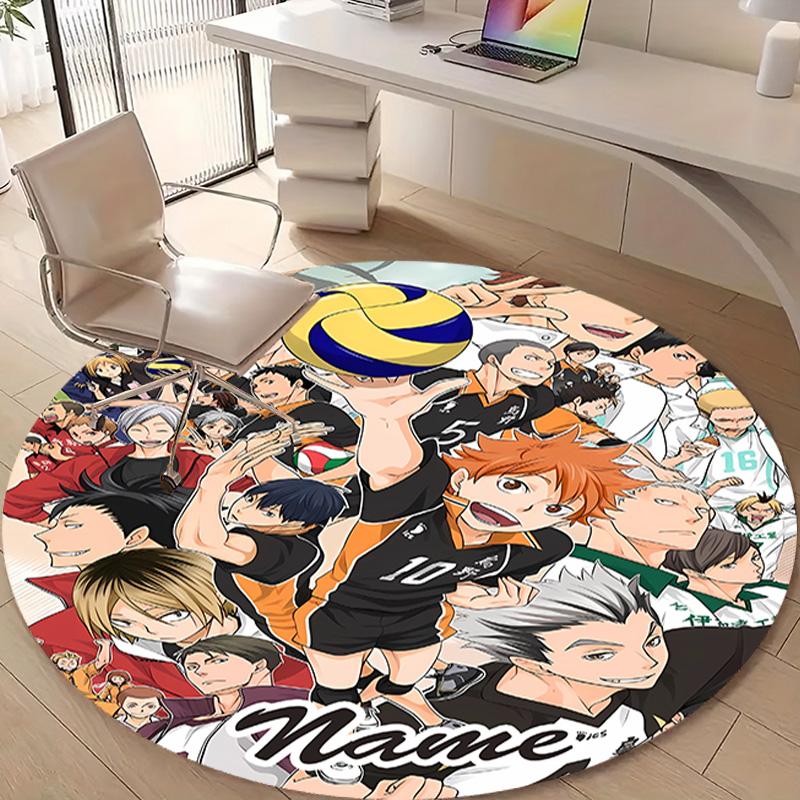 Personalized Haikyuu Round Chair Office Rug - Perfect for Mat, Office Chair & More - Ideal Gift for Birthdays and Holidays